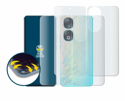 Immagine del dispositivo Honor 90 (Fronte+Retro) con un'ampia varietà di protezioni per lo schermo.