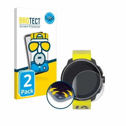 Parte frontale di una confezione del prodotto con il logo del marchio BROTECT. Accanto è raffigurato il dispositivo Suunto Rac