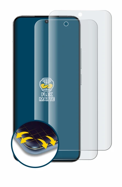 Immagine del dispositivo Xiaomi 14 con un'ampia varietà di protezioni per lo schermo.