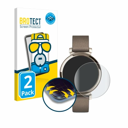 Parte frontale di una confezione del prodotto con il logo del marchio BROTECT. Accanto è raffigurato il dispositivo Garmin Lil