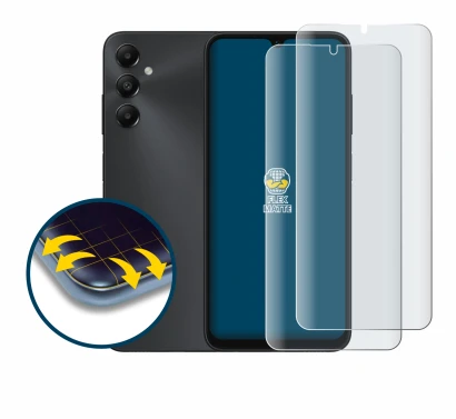 Immagine del dispositivo Samsung Galaxy A05s con un'ampia varietà di protezioni per lo schermo.
