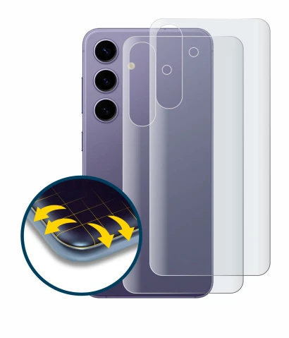 Immagine del dispositivo Samsung Galaxy S24 (Posteriore) con un'ampia varietà di protezioni per lo schermo.