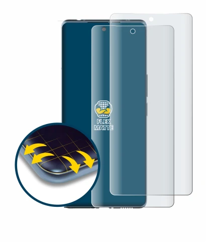 Immagine del dispositivo HTC U24 Pro con un'ampia varietà di protezioni per lo schermo.