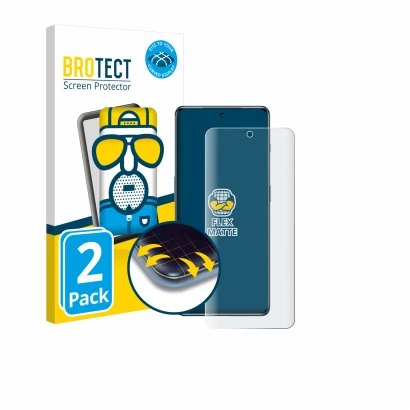 Parte frontale di una confezione del prodotto con il logo del marchio BROTECT. Accanto è raffigurato il dispositivo OnePlus Ac