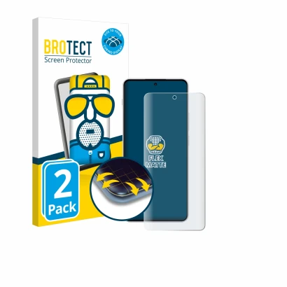 Parte frontale di una confezione del prodotto con il logo del marchio BROTECT. Accanto è raffigurato il dispositivo OnePlus No