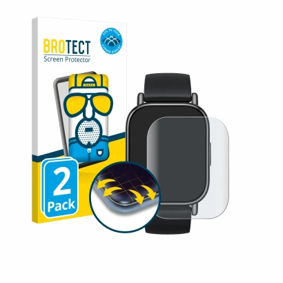 Parte frontale di una confezione del prodotto con il logo del marchio BROTECT. Accanto è raffigurato il dispositivo Xiaomi Red