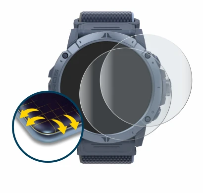 Immagine del dispositivo Coros Vertix 2S con un'ampia varietà di protezioni per lo schermo.