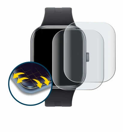Immagine del dispositivo Xiaomi Redmi Watch 5 con un'ampia varietà di protezioni per lo schermo.