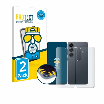 Parte frontale di una confezione del prodotto con il logo del marchio BROTECT. Accanto è raffigurato il dispositivo Samsung Ga