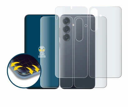 Immagine del dispositivo Samsung Galaxy S25 Plus (Fronte+Retro) con un'ampia varietà di protezioni per lo schermo.