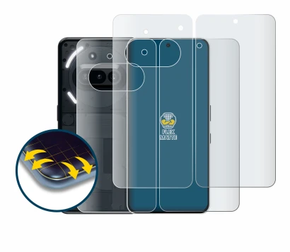 Immagine del dispositivo Nothing Phone (3a) (Fronte+Retro) con un'ampia varietà di protezioni per lo schermo.