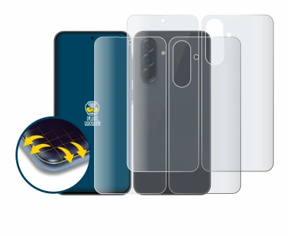 Immagine del dispositivo Samsung Galaxy A36 5G (Fronte+Retro) con un'ampia varietà di protezioni per lo schermo.