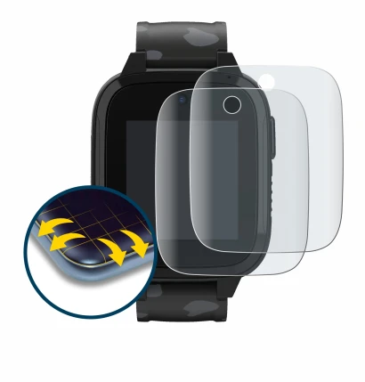 Immagine del dispositivo Xplora XGO3 (2a Gen.) con un'ampia varietà di protezioni per lo schermo.