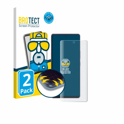Parte frontale di una confezione del prodotto con il logo del marchio BROTECT. Accanto è raffigurato il dispositivo Infinix No