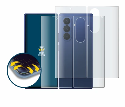 Immagine del dispositivo Samsung Galaxy Z Fold 7 (Fronte+Retro) con un'ampia varietà di protezioni per lo schermo.