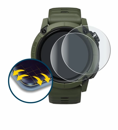 Immagine del dispositivo Coros NOMAD con un'ampia varietà di protezioni per lo schermo.