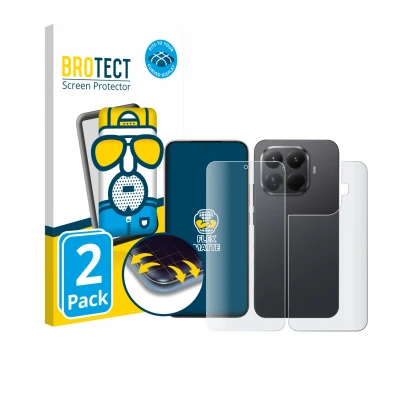 Parte frontale di una confezione del prodotto con il logo del marchio BROTECT. Accanto è raffigurato il dispositivo Xiaomi 15T