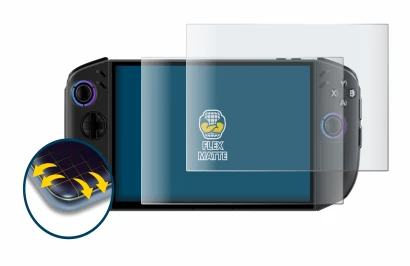 Immagine del dispositivo Lenovo Legion Go Gen 2 con un'ampia varietà di protezioni per lo schermo.