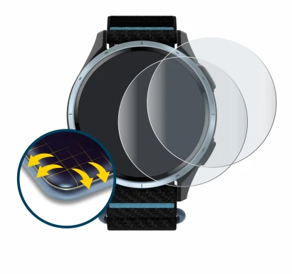 Immagine del dispositivo Garmin Approach J1 con un'ampia varietà di protezioni per lo schermo.