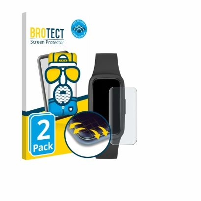 Parte frontale di una confezione del prodotto con il logo del marchio BROTECT. Accanto è raffigurato il dispositivo Biggerfive