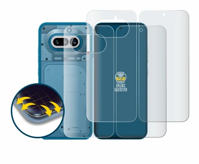 Immagine del dispositivo Nothing Phone (4a) (Fronte+Retro) con un'ampia varietà di protezioni per lo schermo.