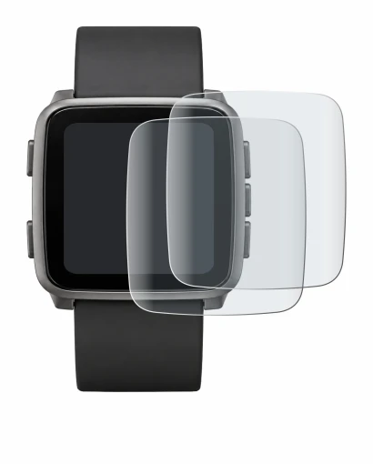 Immagine del dispositivo Pebble Time 2 2026 con un'ampia varietà di protezioni per lo schermo.