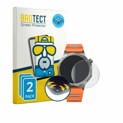Parte frontale di una confezione del prodotto con il logo del marchio BROTECT. Accanto è raffigurato il dispositivo Oppo Watch