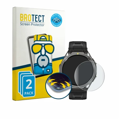 Parte frontale di una confezione del prodotto con il logo del marchio BROTECT. Accanto è raffigurato il dispositivo Cubot GT5