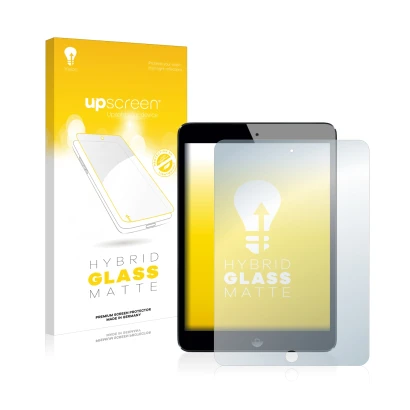 Parte frontale di una confezione del prodotto con il logo del marchio upscreen. Accanto è raffigurato il dispositivo Apple iPa