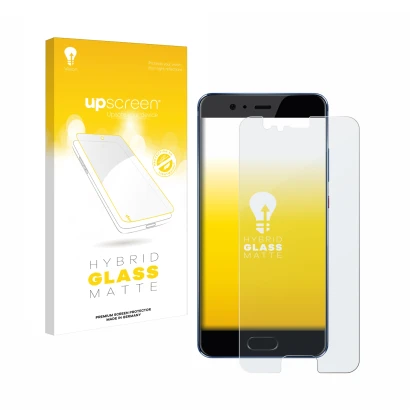 Parte frontale di una confezione del prodotto con il logo del marchio upscreen. Accanto è raffigurato il dispositivo Huawei P1