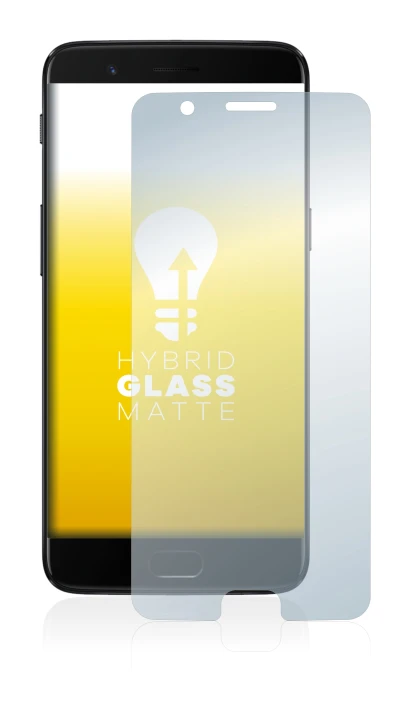 Immagine del dispositivo OnePlus 5 con un'ampia varietà di protezioni per lo schermo.