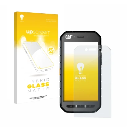 Parte frontale di una confezione del prodotto con il logo del marchio upscreen. Accanto è raffigurato il dispositivo Caterpill