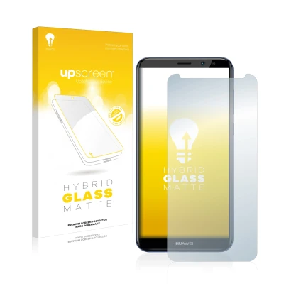 Parte frontale di una confezione del prodotto con il logo del marchio upscreen. Accanto è raffigurato il dispositivo Huawei Ma