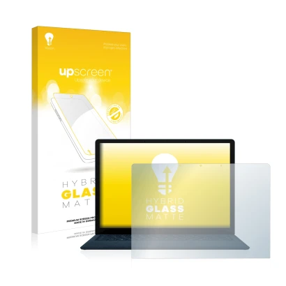 Parte frontale di una confezione del prodotto con il logo del marchio upscreen. Accanto è raffigurato il dispositivo Microsoft