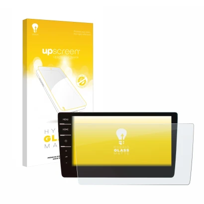 Parte frontale di una confezione del prodotto con il logo del marchio upscreen. Accanto è raffigurato il dispositivo Volkswage