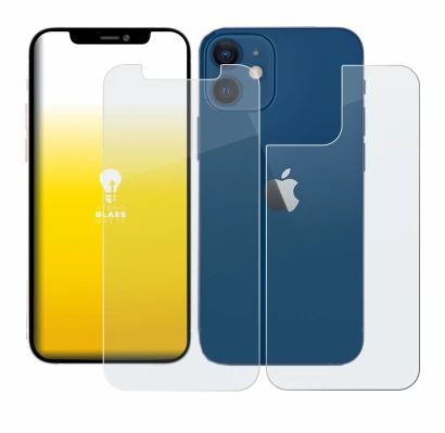 Immagine del dispositivo Apple iPhone 12 (Fronte+Retro) con un'ampia varietà di protezioni per lo schermo.