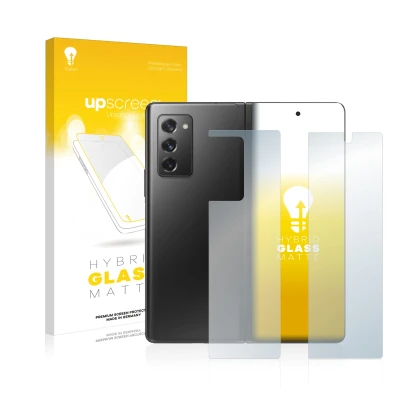 Parte frontale di una confezione del prodotto con il logo del marchio upscreen. Accanto è raffigurato il dispositivo Samsung G