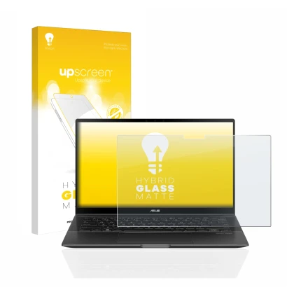 Parte frontale di una confezione del prodotto con il logo del marchio upscreen. Accanto è raffigurato il dispositivo ASUS ZenB