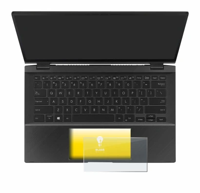 Immagine del dispositivo ASUS ZenBook Flip 14 UX463FA (Touch Trackpad) con un'ampia varietà di protezioni per lo schermo.