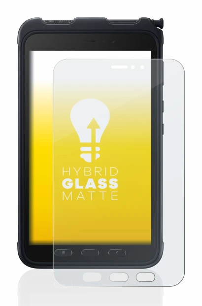 Immagine del dispositivo Samsung Galaxy Tab Active 3 con un'ampia varietà di protezioni per lo schermo.