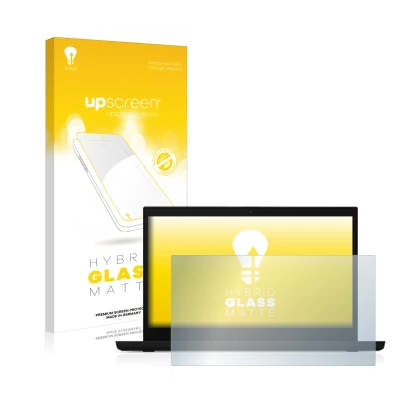 Parte frontale di una confezione del prodotto con il logo del marchio upscreen. Accanto è raffigurato il dispositivo Lenovo Th