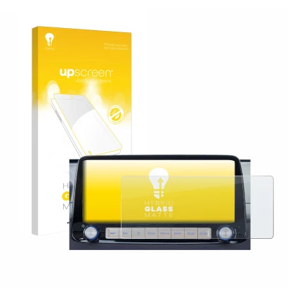 Parte frontale di una confezione del prodotto con il logo del marchio upscreen. Accanto è raffigurato il dispositivo Hyundai K