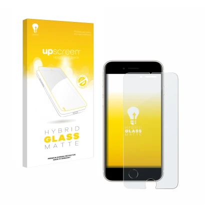 Parte frontale di una confezione del prodotto con il logo del marchio upscreen. Accanto è raffigurato il dispositivo Apple iPh