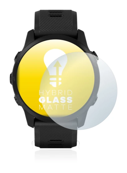 Immagine del dispositivo Garmin Forerunner 945 LTE con un'ampia varietà di protezioni per lo schermo.