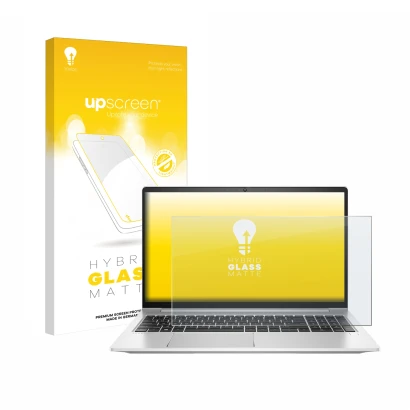 Parte frontale di una confezione del prodotto con il logo del marchio upscreen. Accanto è raffigurato il dispositivo HP ProBoo