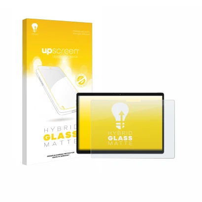 Parte frontale di una confezione del prodotto con il logo del marchio upscreen. Accanto è raffigurato il dispositivo Dell Lati