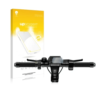 Parte frontale di una confezione del prodotto con il logo del marchio upscreen. Accanto è raffigurato il dispositivo SoFlow SO