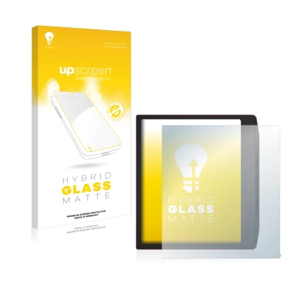 Parte frontale di una confezione del prodotto con il logo del marchio upscreen. Accanto è raffigurato il dispositivo PocketBoo