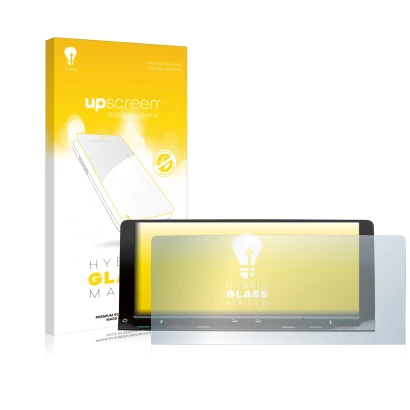 Parte frontale di una confezione del prodotto con il logo del marchio upscreen. Accanto è raffigurato il dispositivo Volkswage