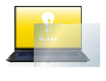 Immagine del dispositivo ASUS ROG Flow X16 con un'ampia varietà di protezioni per lo schermo.